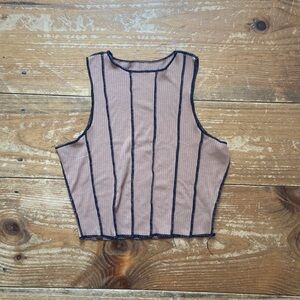 Shein - tan and black top (S)
